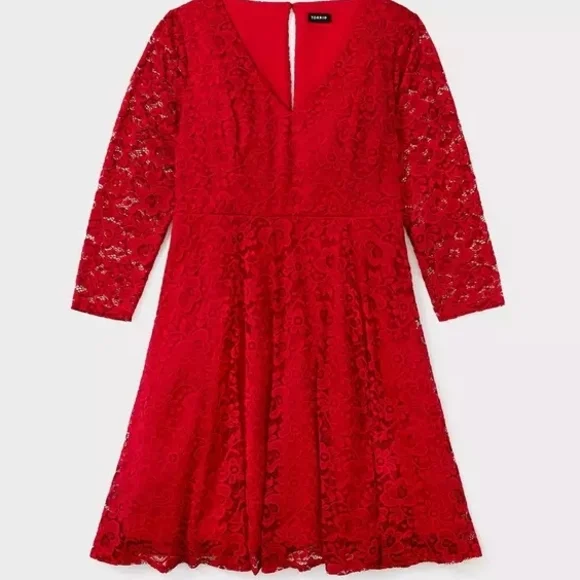 Torrid Mini Lace Skater Dress - Picture 1 of 5